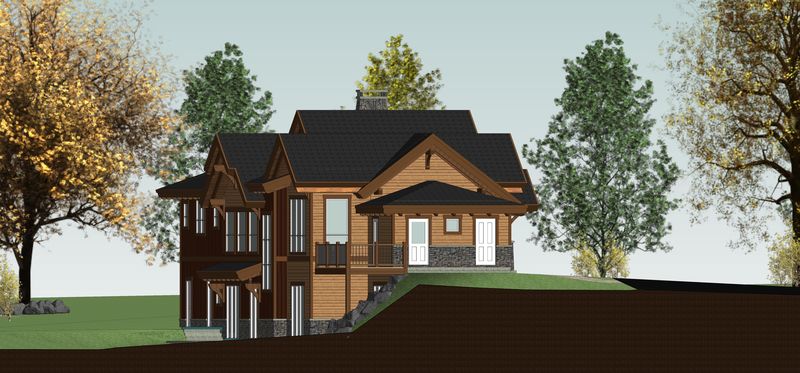 Rustic-Redstone-Canadian-Timberframes-Design-Left-Elevation